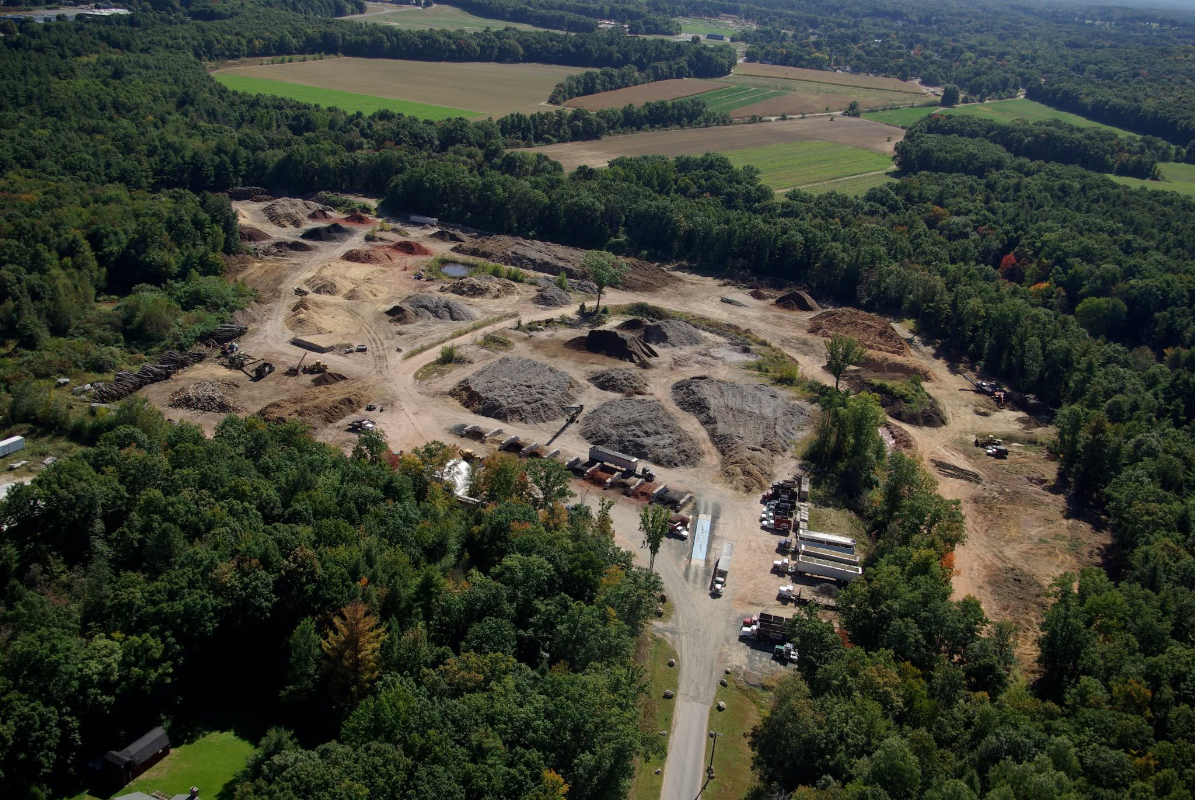 Aerial view of the T.J. Bark Mulch facility